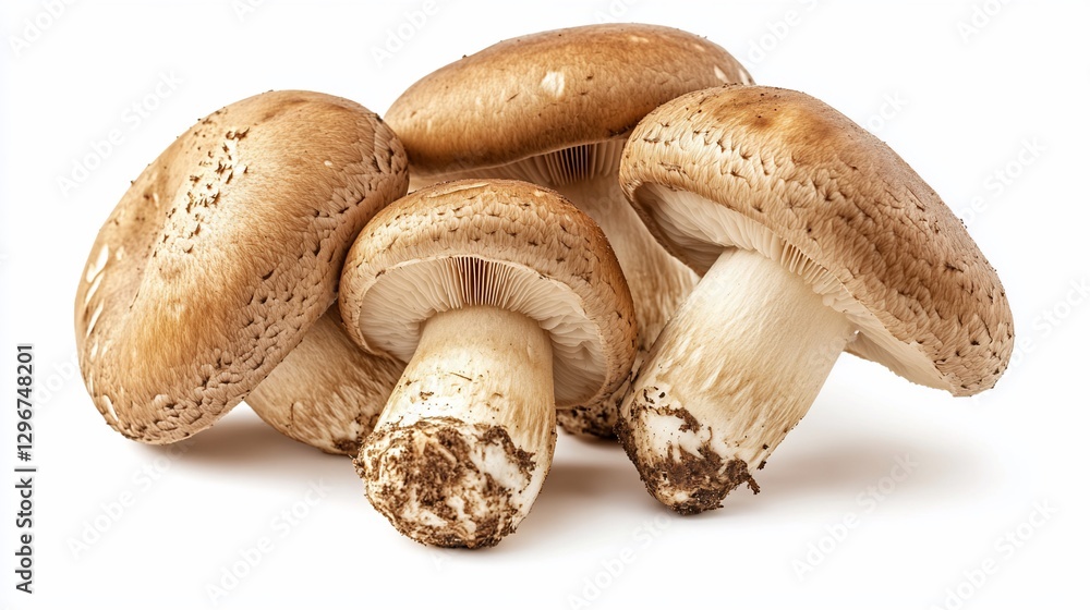 Fresh Shiitake Mushrooms Studio Shot, White Background, Food Photography Fresh Shiitake Mushrooms Studio Shot, White Background, Food Photography