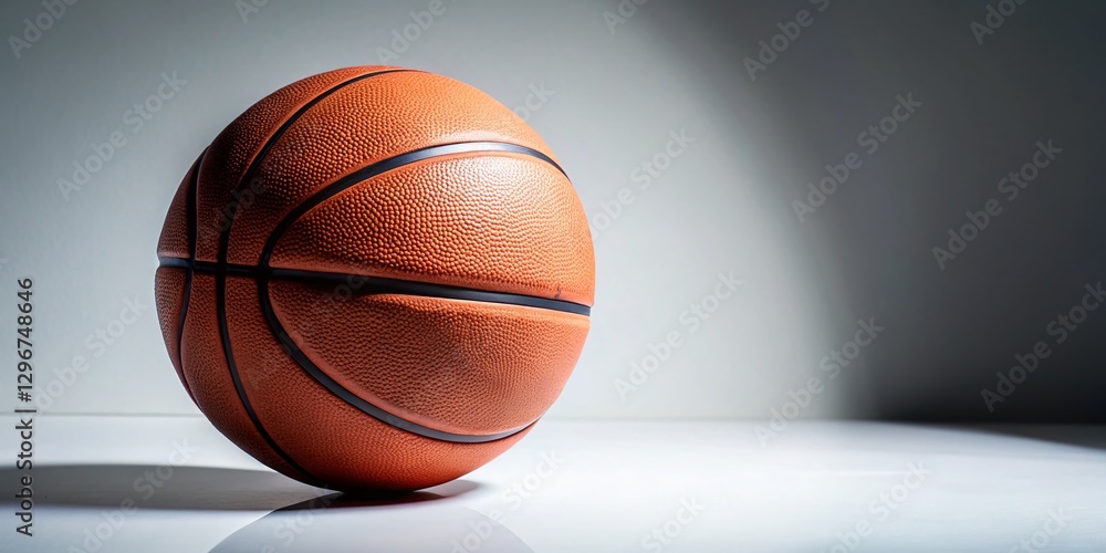 Fototapeta premium Pristine White Basketball on Matching Background: Global Sport, Captivating Copy Space