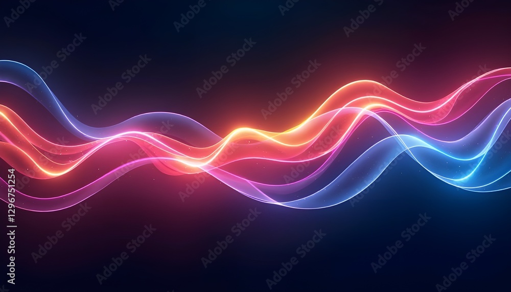 Luminous waves flow in an abstract design
Luminous waves flow in an abstract design