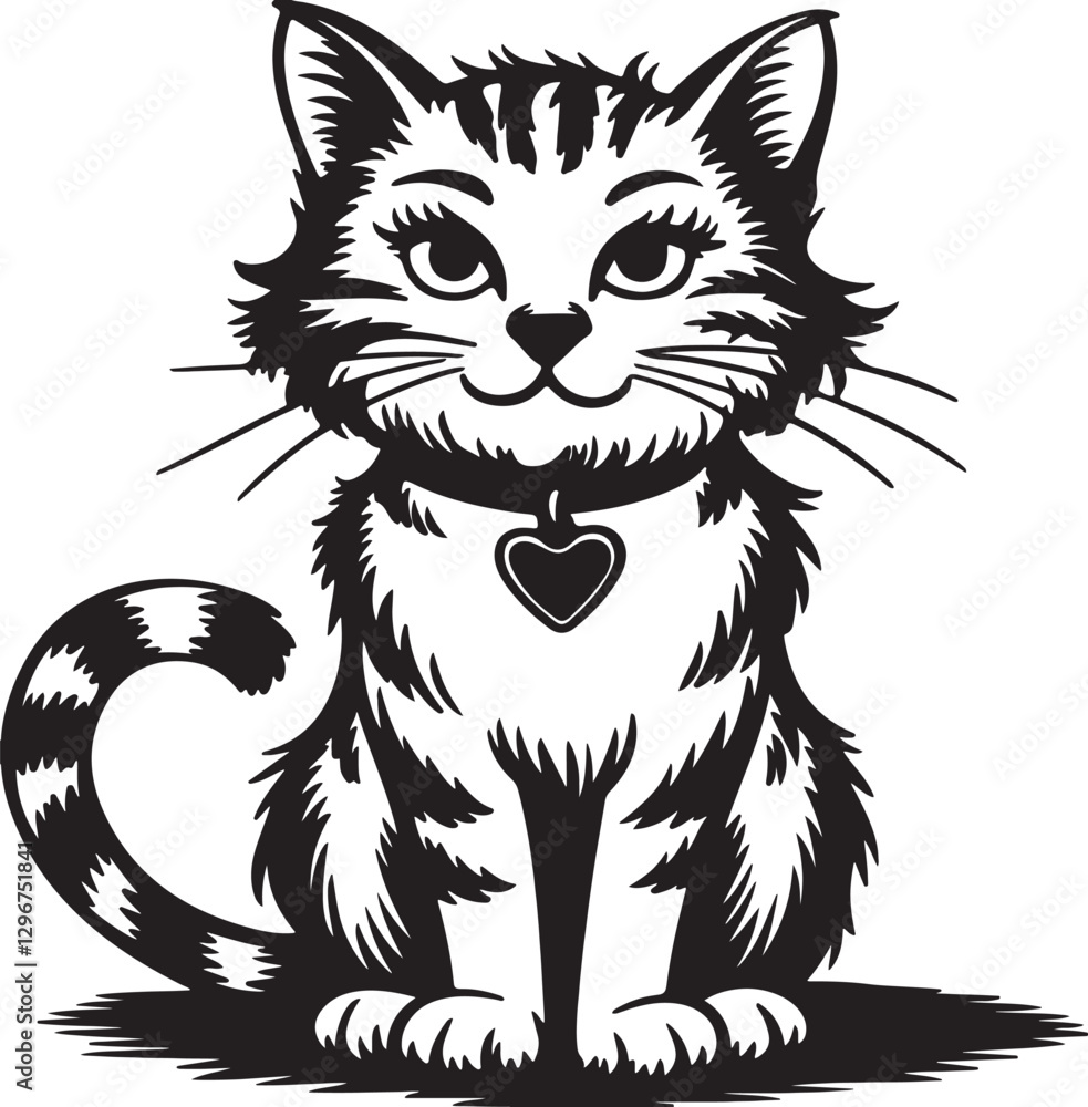 Fototapeta premium international cat day: cute cat silhouettes and vectors