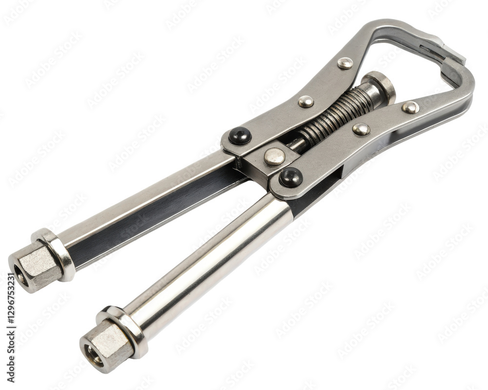 Metal clamp tool on a transparent background Metal clamp tool on a transparent background
