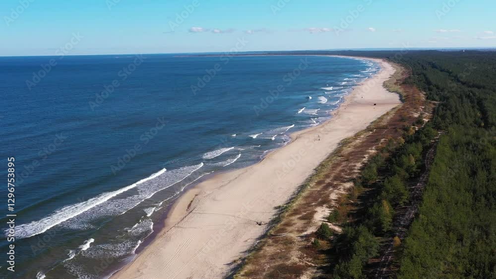 Beautiful scenery of Baltic Sea beach in Sobieszewo at summer , Poland Beautiful scenery of Baltic Sea beach in Sobieszewo at summer , Poland