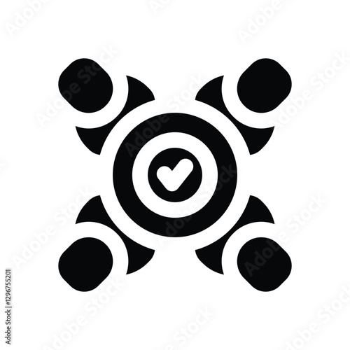 teamwork glyph icon. Strong and solid vector icon for websites, mobile interfaces, presentations, and visual branding. High quality and easy to edit.