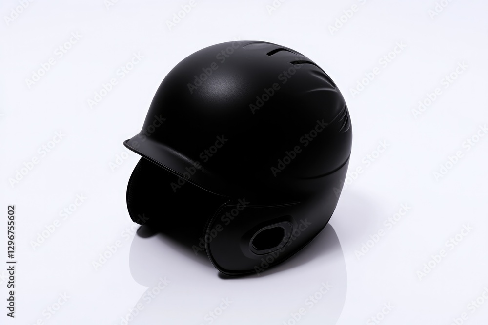 Fototapeta premium Sleek black helmet showcasing modern design and safety features,
