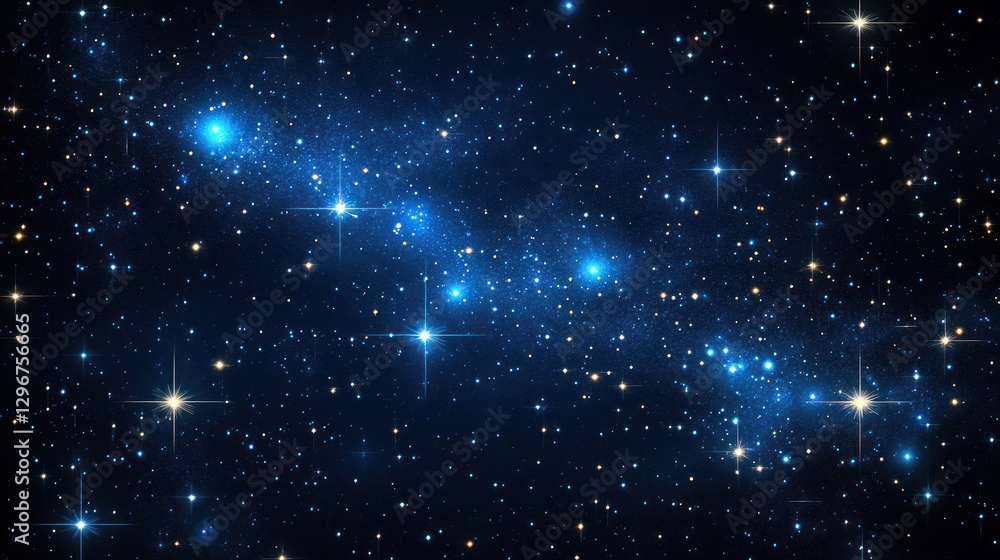 Obraz premium Cosmic Nebula, Starry Night Sky, Deep Space, Astronomical View, Educational Poster
