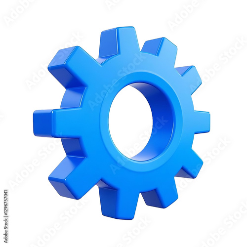 3d blue gear icon