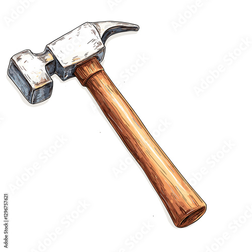 Cartoon hammer Handyman hammers tool for home repair. Construction themed vector mallet illustration on a white background for icon, logo, sticker, patch, label, sign, badge