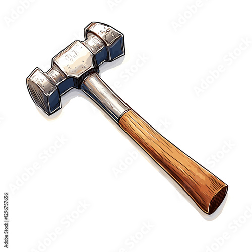 Cartoon hammer Handyman hammers tool for home repair. Construction themed vector mallet illustration on a white background for icon, logo, sticker, patch, label, sign, badge