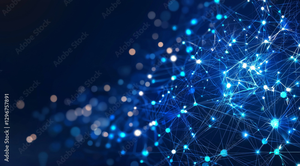 Fototapeta premium Big data dots and lines combination abstract technology turtle essence
