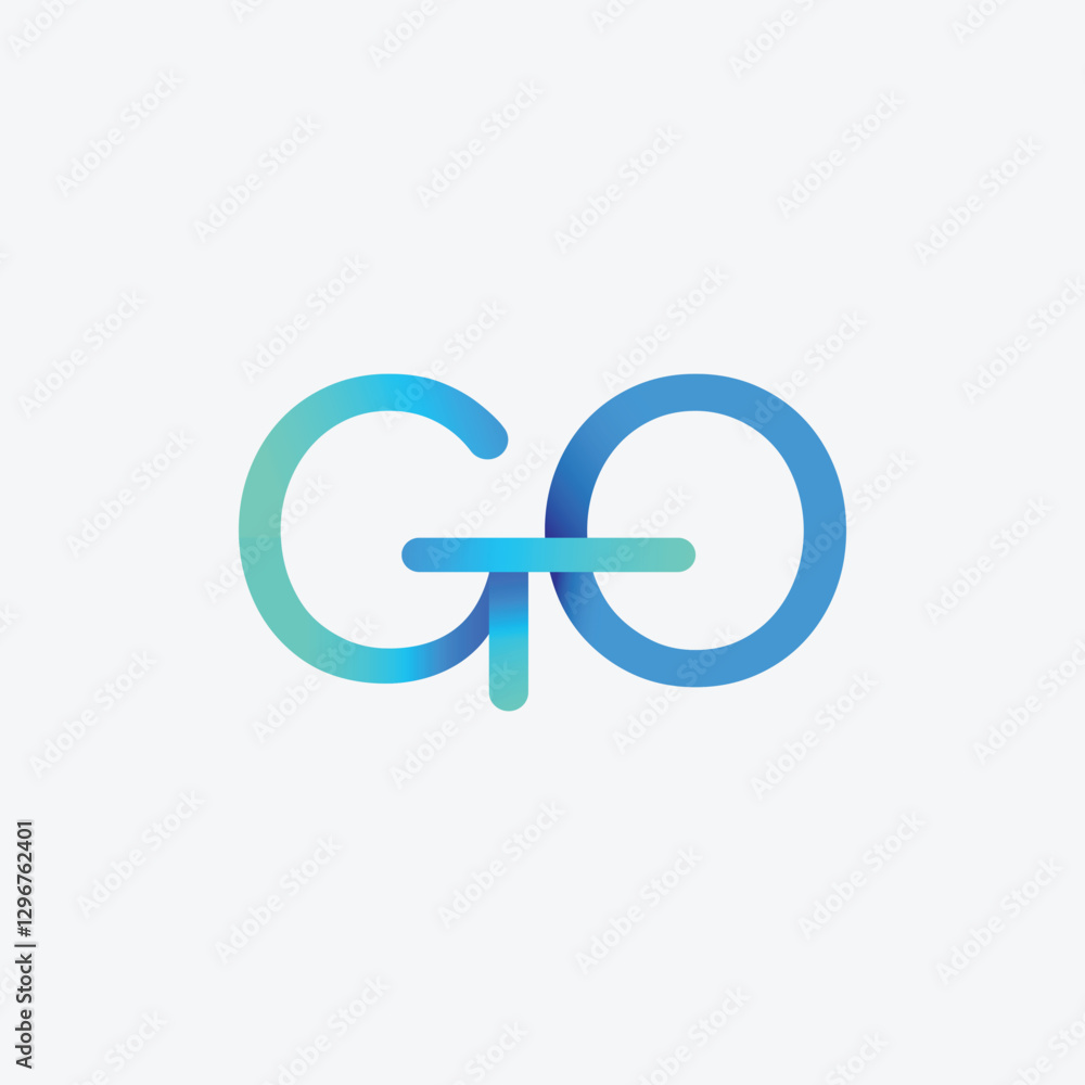 GO letters Logo with negative space design. Letter with geometric typography. GO letters Logo with negative space design. Letter with geometric typography.