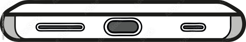 Clean, simple vector graphic of a mobile phone's charging port. Clean, simple vector graphic of a mobile phone's charging port.