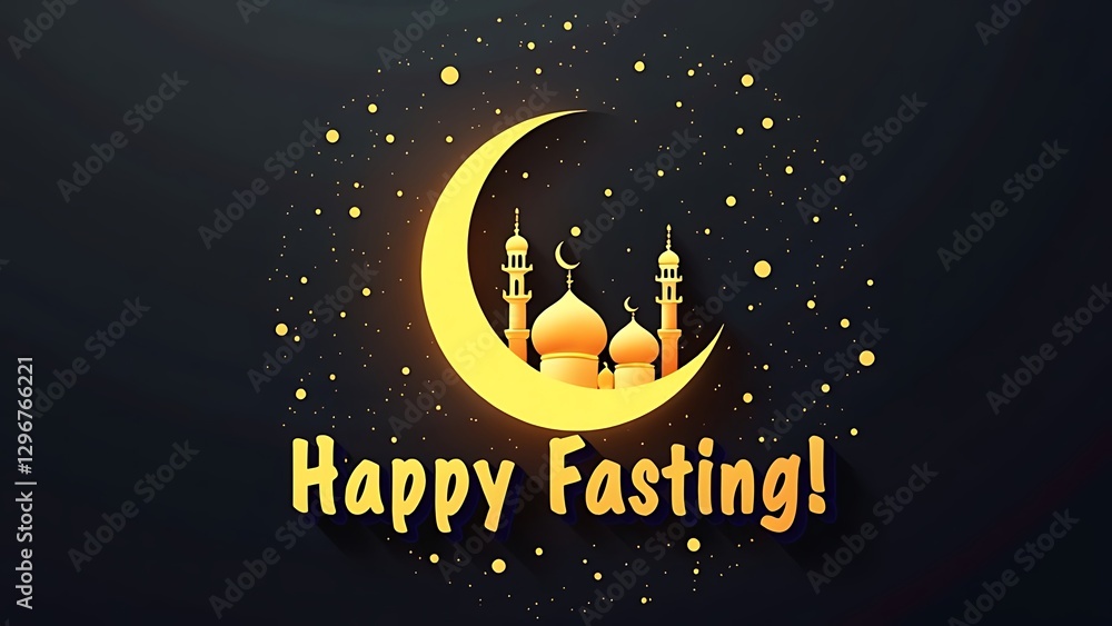 Fototapeta premium happy ramadan mubarak 2025 template banner with beautiful islamic background design