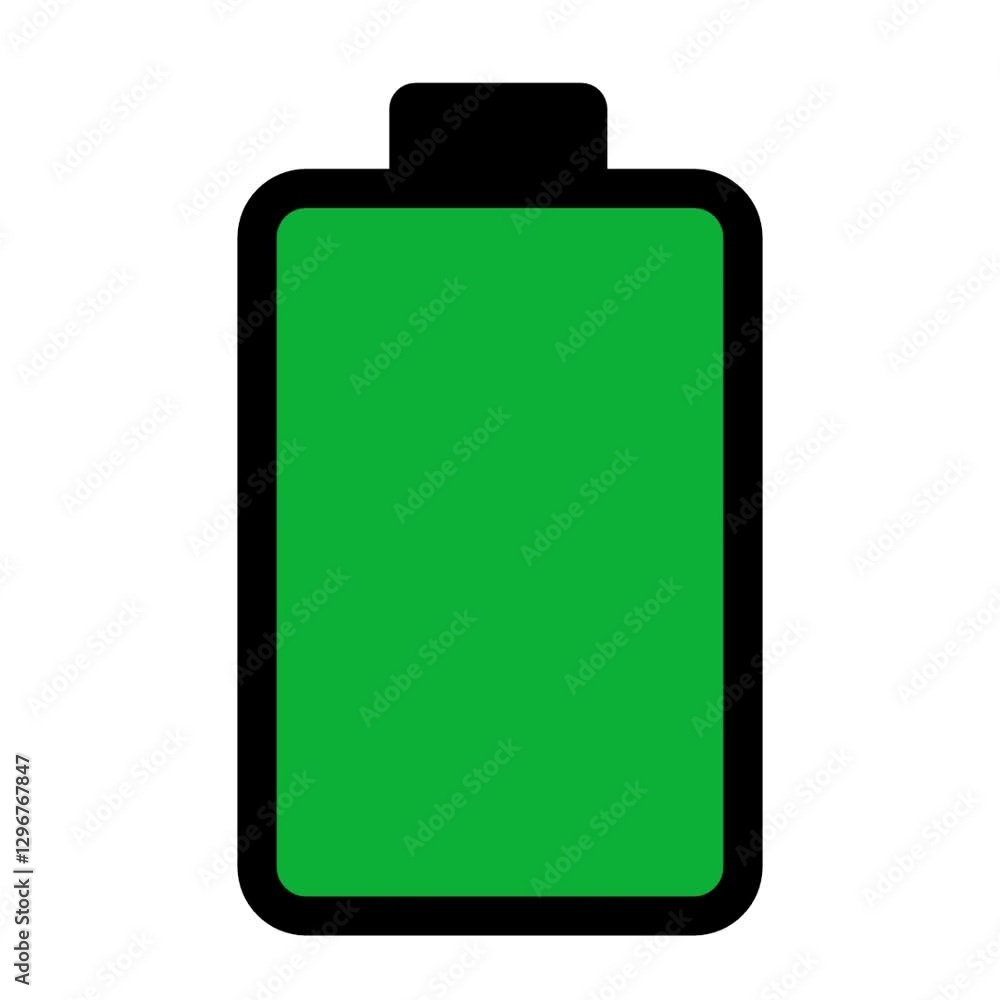 Battery charging from red to green, energy transition animation, colorful gradient background Battery charging from red to green, energy transition animation, colorful gradient background