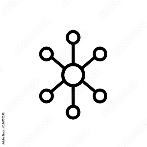 Network Hub Connection Icon Representing Digital Communication and Data Exchange