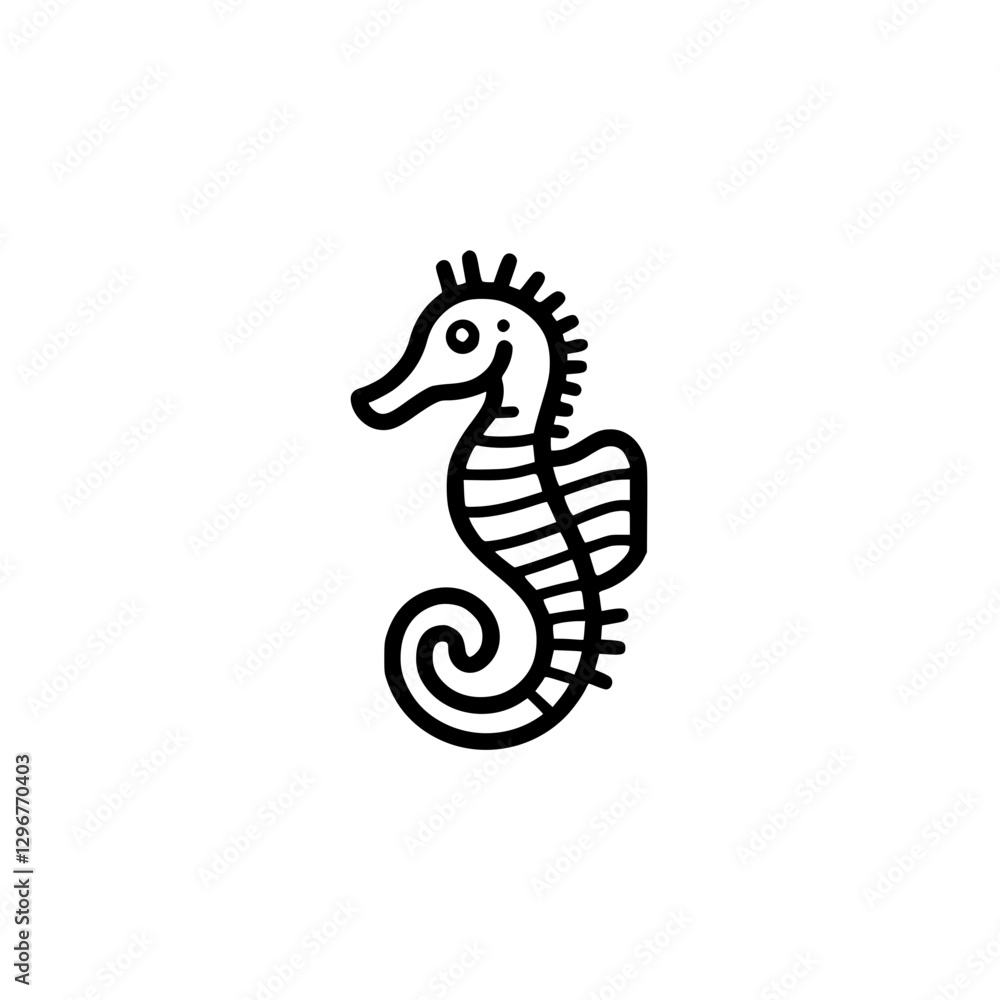 Fototapeta premium Seahorse Marine Life Icon Representing Ocean, Nature, and Aquatic Biodiversity