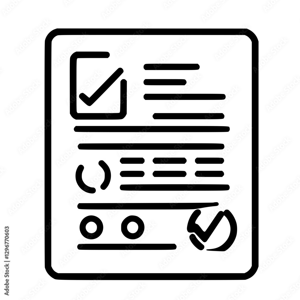 Checklist Document Icon Representing Tasks, To-Do Lists, and Productivity Checklist Document Icon Representing Tasks, To-Do Lists, and Productivity
