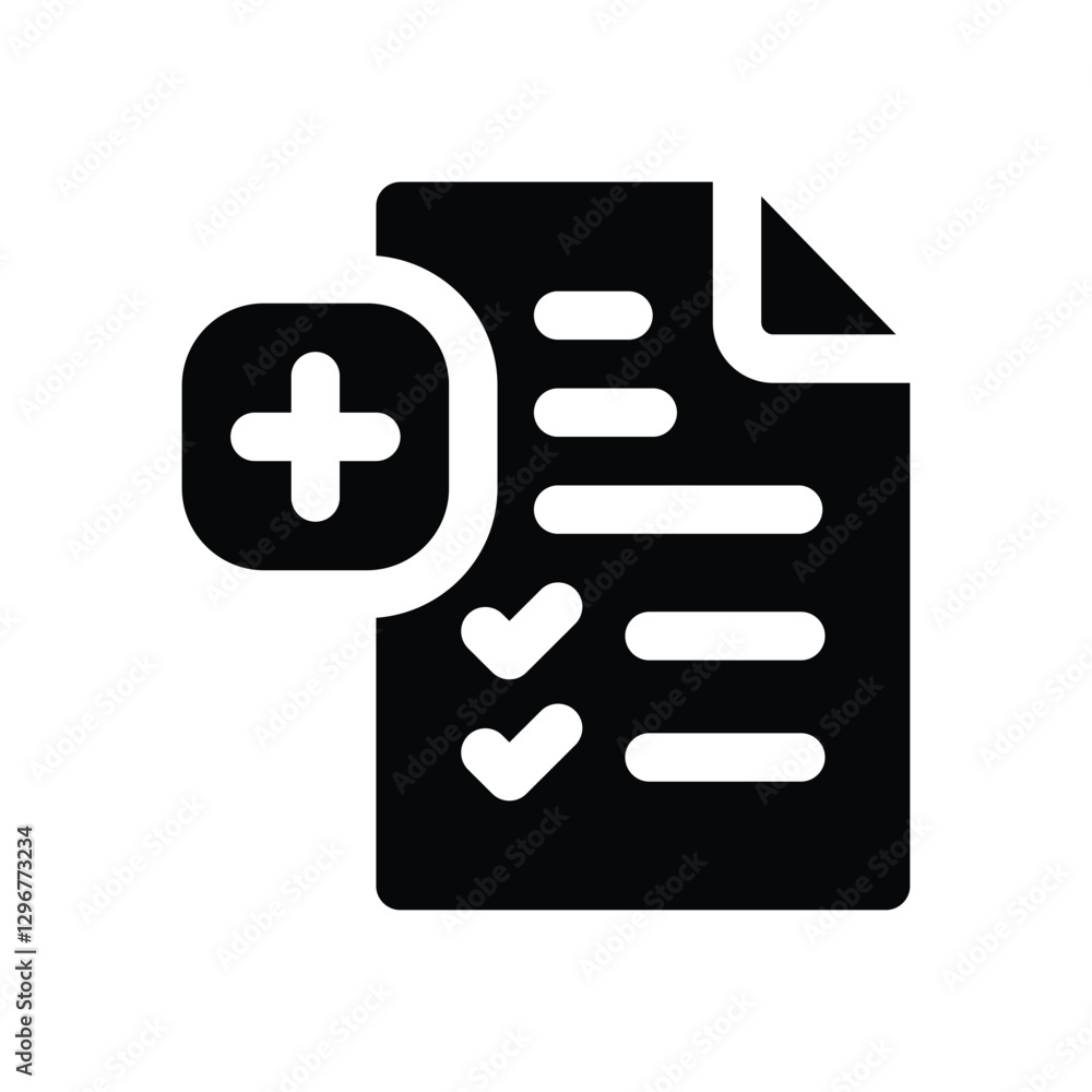 medical history glyph icon. Strong and solid vector icon for websites, mobile interfaces, presentations, and visual branding. High quality and easy to edit. medical history glyph icon. Strong and solid vector icon for websites, mobile interfaces, presentations, and visual branding. High quality and easy to edit.