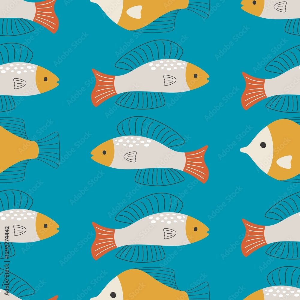 seamless background with fishes seamless background with fishes