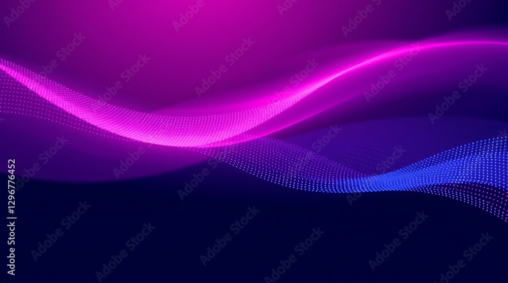 Fototapeta premium abstract Digital Wave background,Interconnected Hexagonal Grid with Radiant Blue and Violet Glow, tech background, technology backround copy space, copy space background 