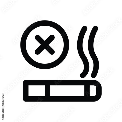 no smoking line icon. Clean and minimalist vector icon for websites, mobile apps, presentations, and logos. Fully scalable and customizable for any project.