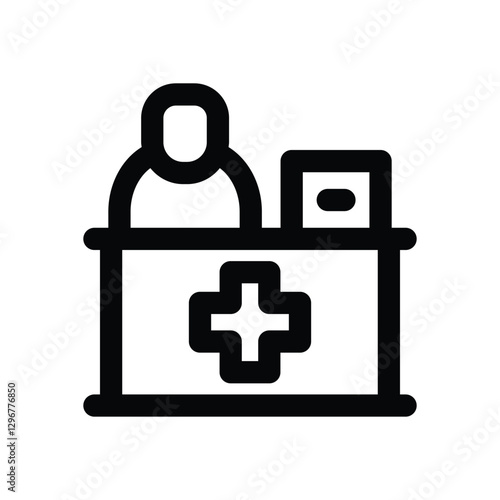 medical center line icon. Clean and minimalist vector icon for websites, mobile apps, presentations, and logos. Fully scalable and customizable for any project.