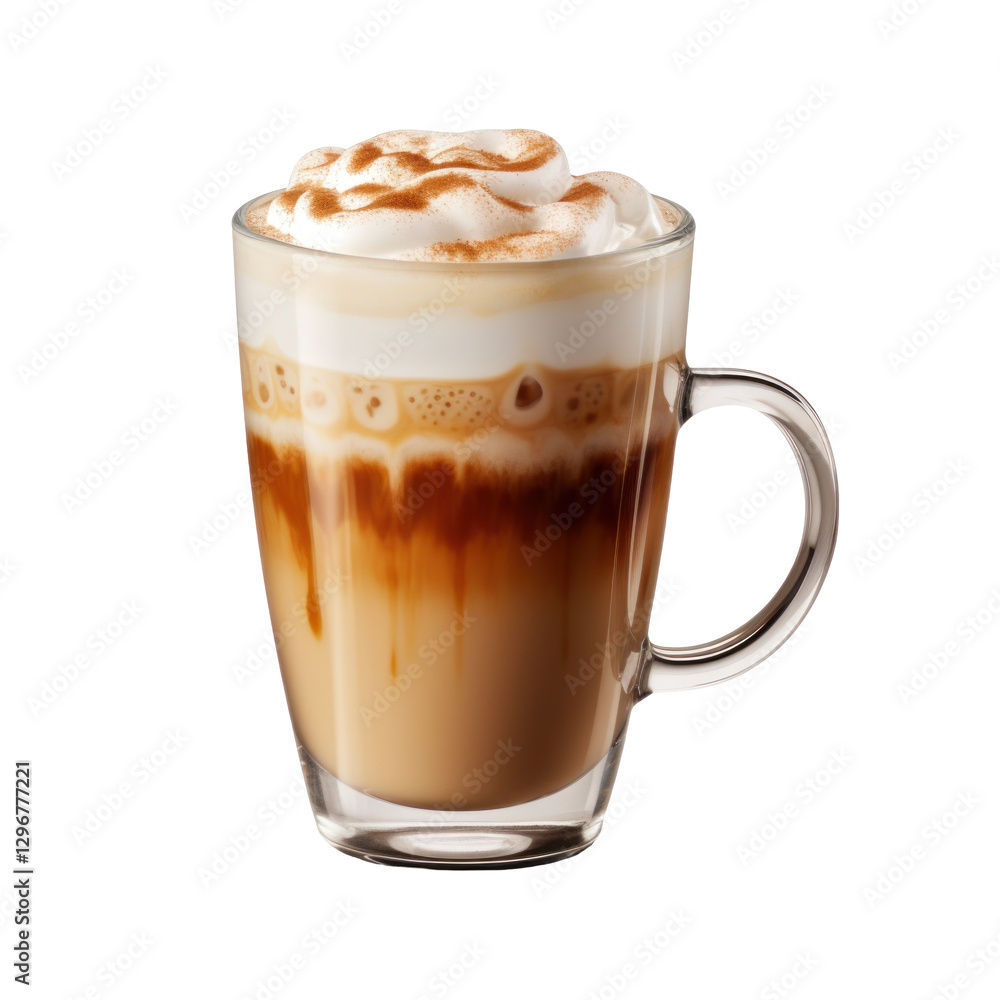 A glass of coffee latte A glass of coffee latte