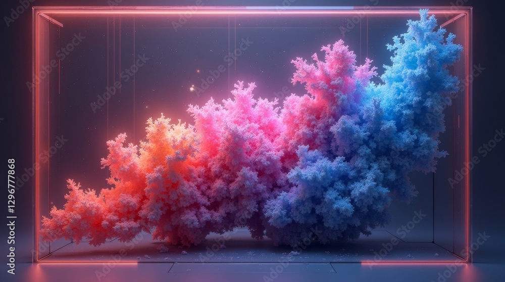 A vibrant, colorful abstract fractal design with glowing red, pink, and blue hues. Ideal for modern, high-tech, and artistic themes in digital or print media. A vibrant, colorful abstract fractal design with glowing red, pink, and blue hues. Ideal for modern, high-tech, and artistic themes in digital or print media.