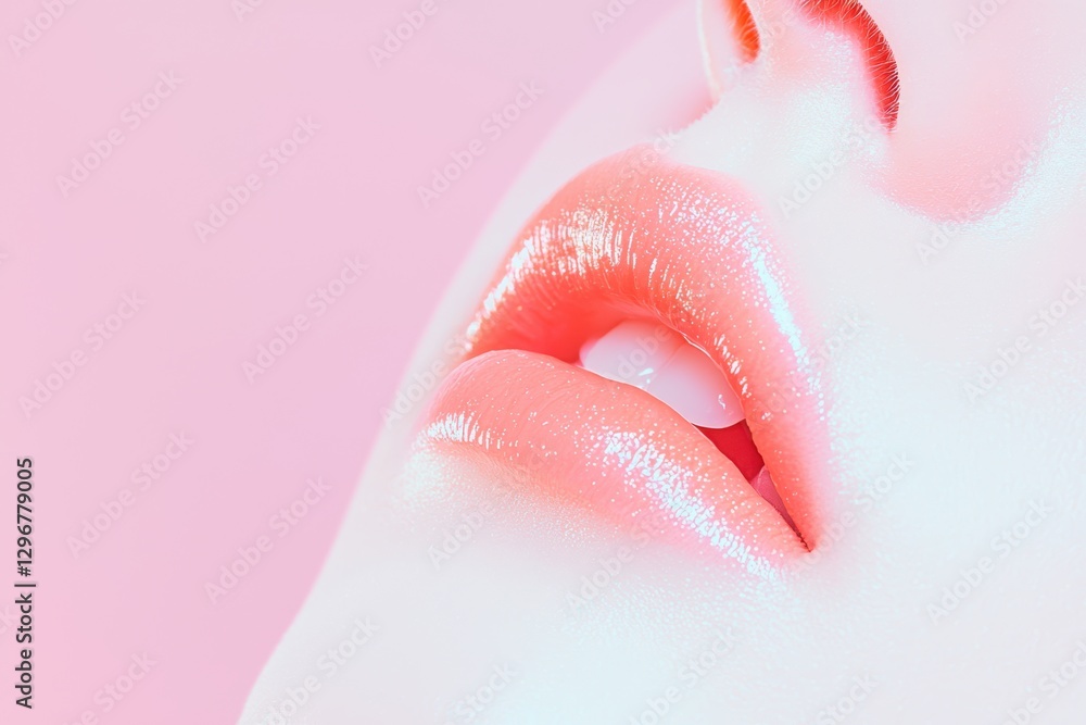 Dreamlike beauty with pastel-toned makeup, soft shimmering highlights, and a glowing aura of delicate elegance Dreamlike beauty with pastel-toned makeup, soft shimmering highlights, and a glowing aura of delicate elegance