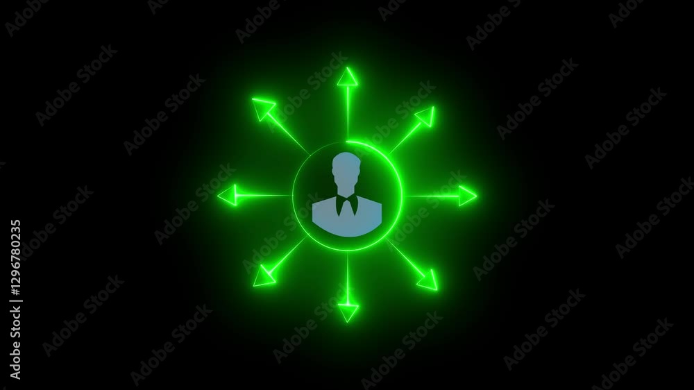 Neon glowing digital interface connection and communication concept digitally generated animation. Neon glowing digital interface connection and communication concept digitally generated animation.