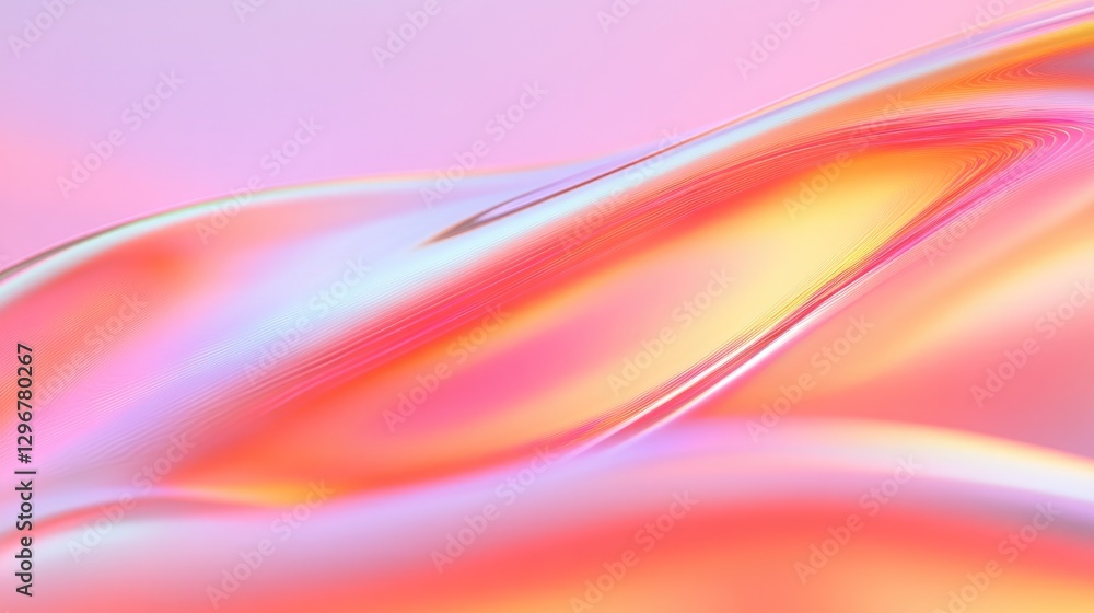 Flowing gradients merge soft pink and orange hues, creating sere Flowing gradients merge soft pink and orange hues, creating sere