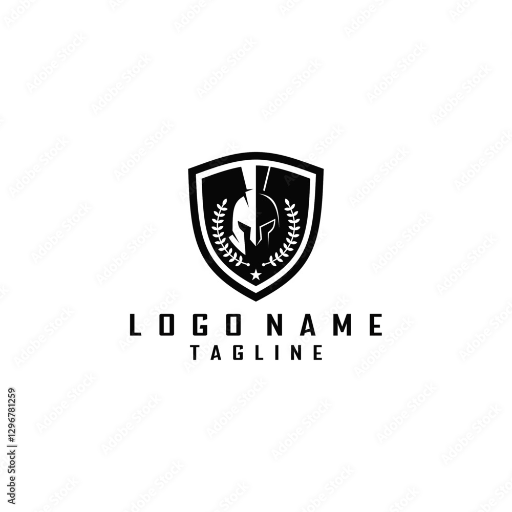Sparta and shield logo design Sparta and shield logo design