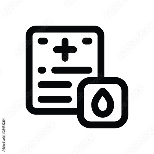 blood report line icon. Clean and minimalist vector icon for websites, mobile apps, presentations, and logos. Fully scalable and customizable for any project.