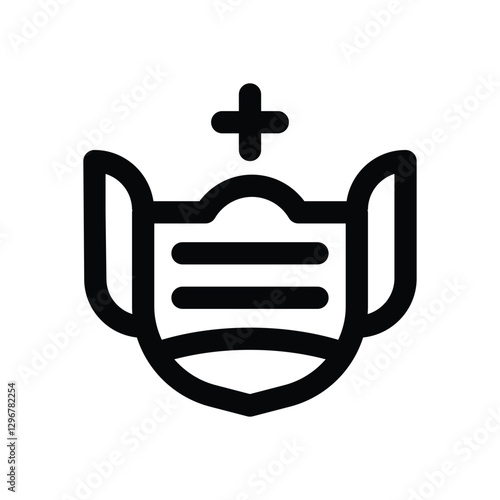 medical mask line icon. Clean and minimalist vector icon for websites, mobile apps, presentations, and logos. Fully scalable and customizable for any project.