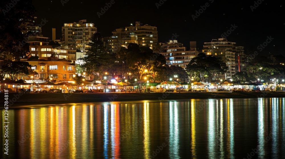 Tranquil River Views with Twinkling City Lights Tranquil River Views with Twinkling City Lights