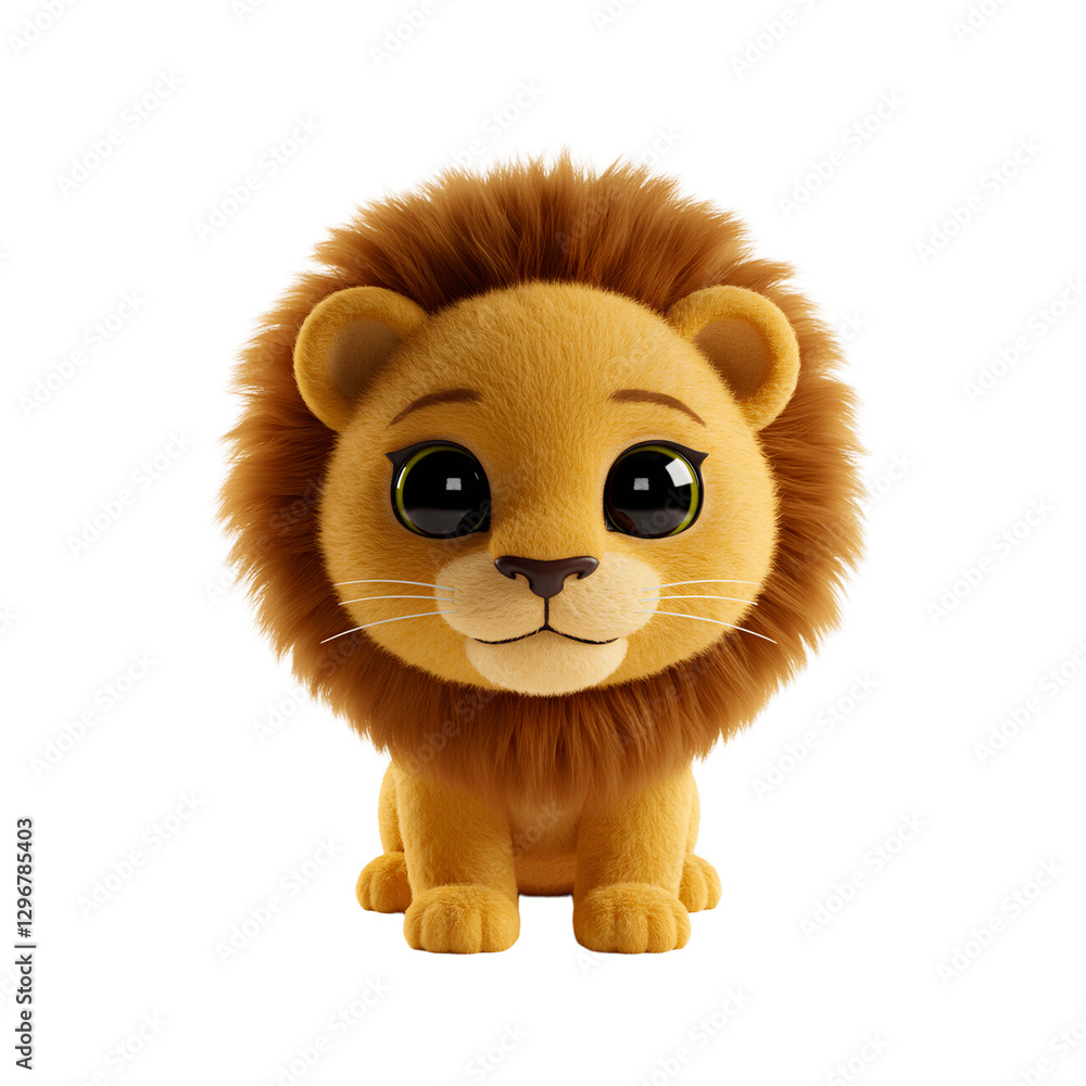 Cute Lion. 3D Element for Composition Cute Lion. 3D Element for Composition