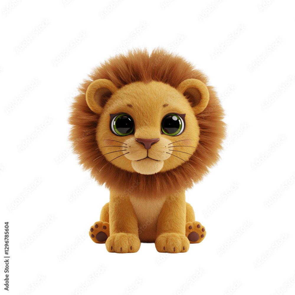 Fototapeta premium Cute Lion. 3D Element for Composition