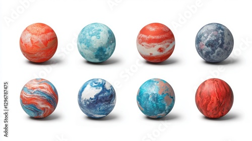 Wallpaper Mural Planets; Artistic Renderings; Studio Shot; White Background Torontodigital.ca