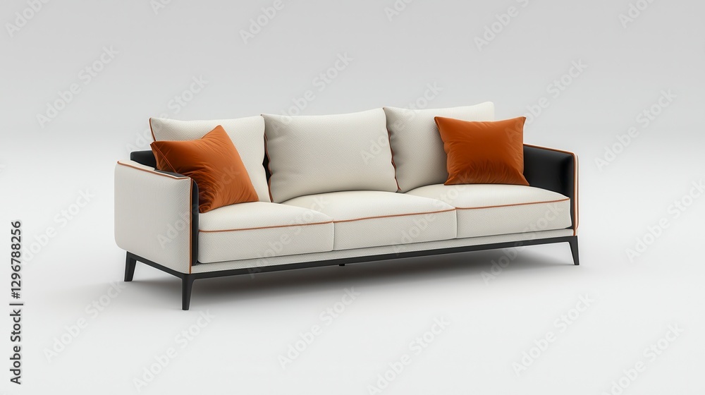 Naklejka premium Modern Sofa on White Background