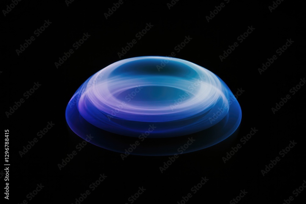 Translucent dome emits soft, radiant colors against dark backgro Translucent dome emits soft, radiant colors against dark backgro