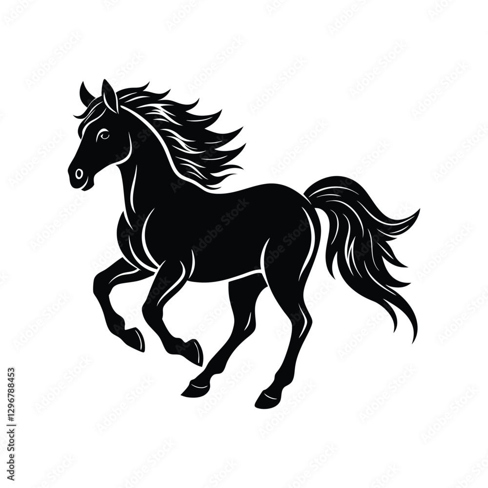 Obraz premium horse silhouette isolated on white
