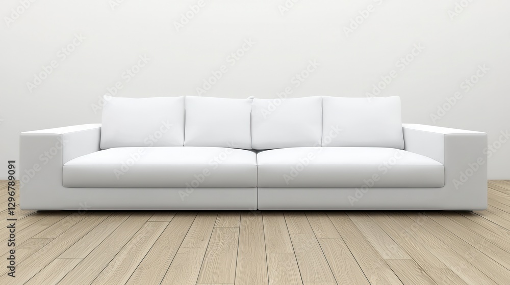 Modern white sofa in empty room