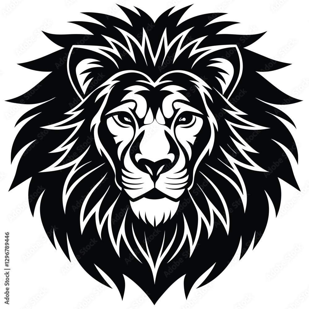 Obraz premium lion head vector illustration