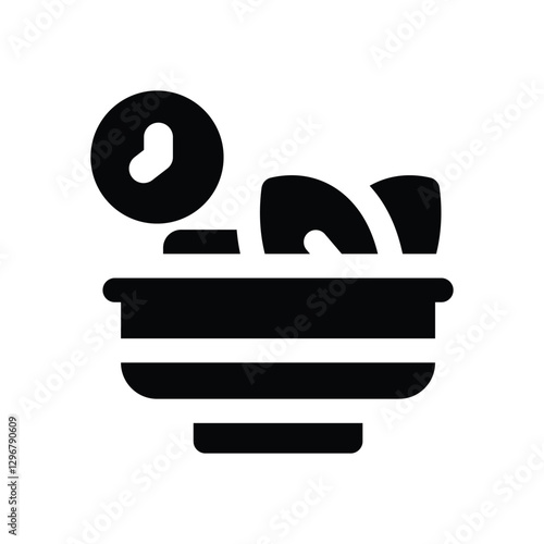 salad glyph icon. Strong and solid vector icon for websites, mobile interfaces, presentations, and visual branding. High quality and easy to edit.