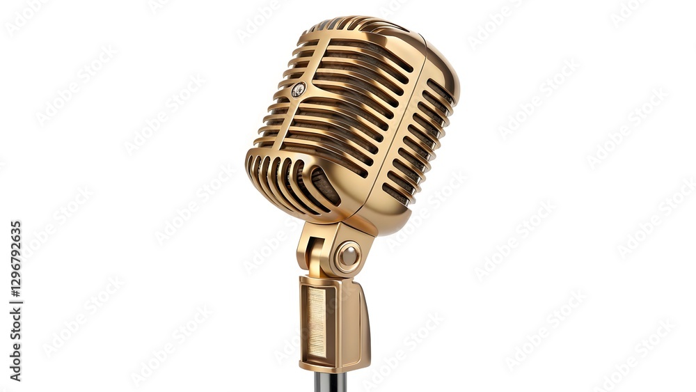 Fototapeta premium Elegant Gold Vintage Microphone Classic Design & Timeless Quality V5