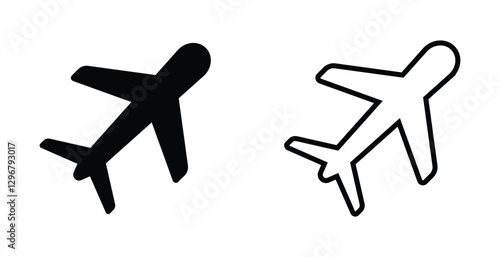 airplane icon vector. aircraft sign. aero plane symbols. plane taking off sign. flying plane. flight transport symbol. vector illustration on transparent background