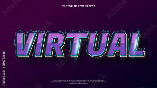 editable vector virtual text effect with modern style design