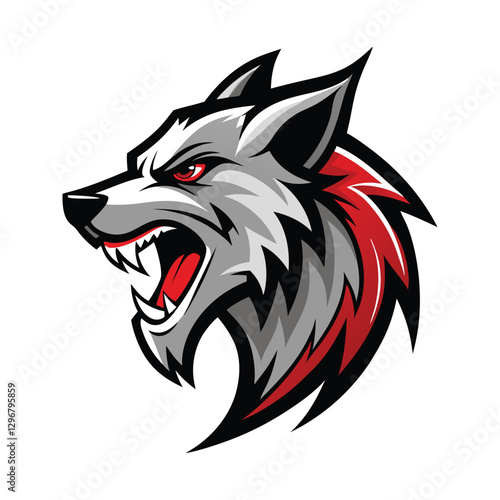 Wallpaper Mural abstract logo of a roaring wolf vector art white background Torontodigital.ca