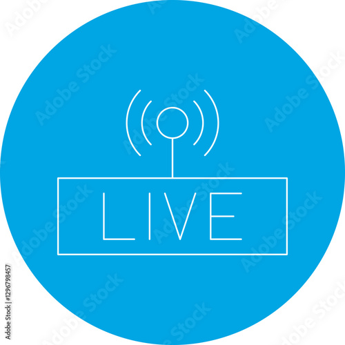 Live Streaming single vector icon illustration