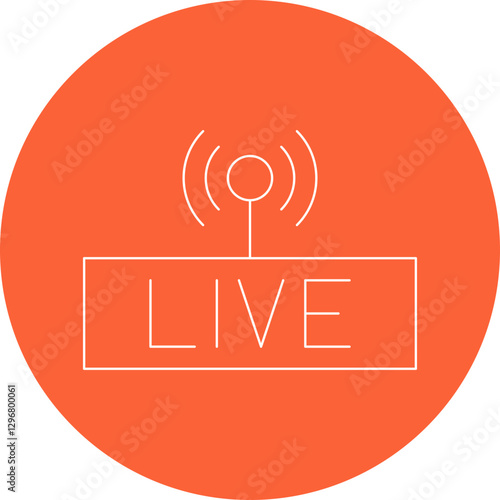 Live Streaming single vector icon illustration