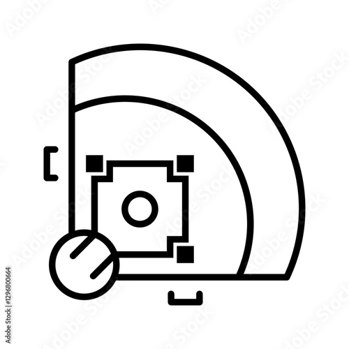 Simple black and white baseball field icon with clean lines